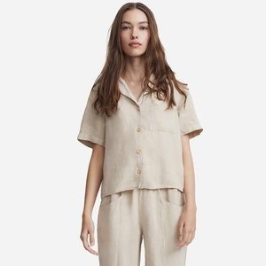 MATE Linen Boxy Short Sleeve Shirt - Natural, XL